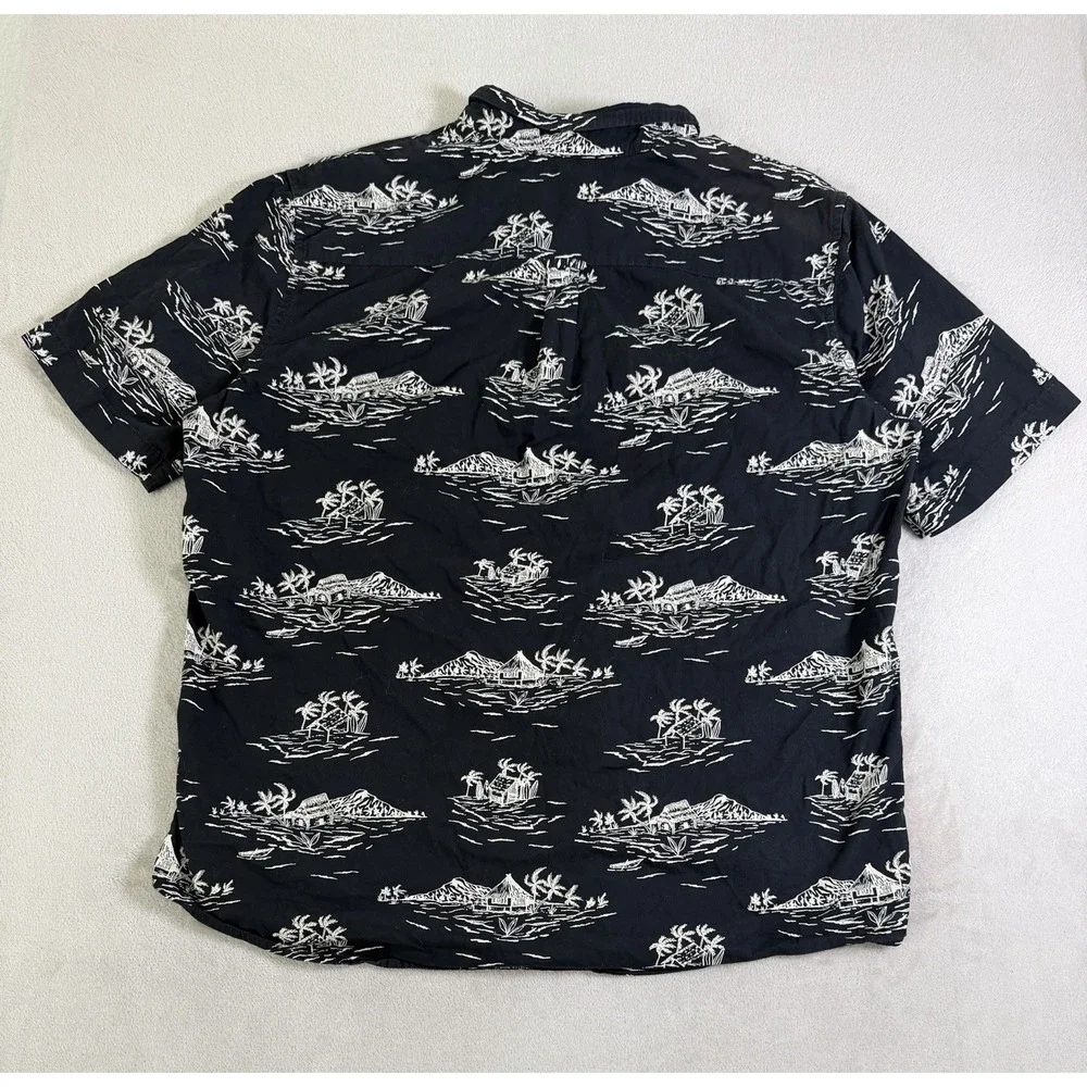 Chaps 100% Cotton Tropical Shirt Mens XL Black Island Print Hawaiian - Picture 16 of 16